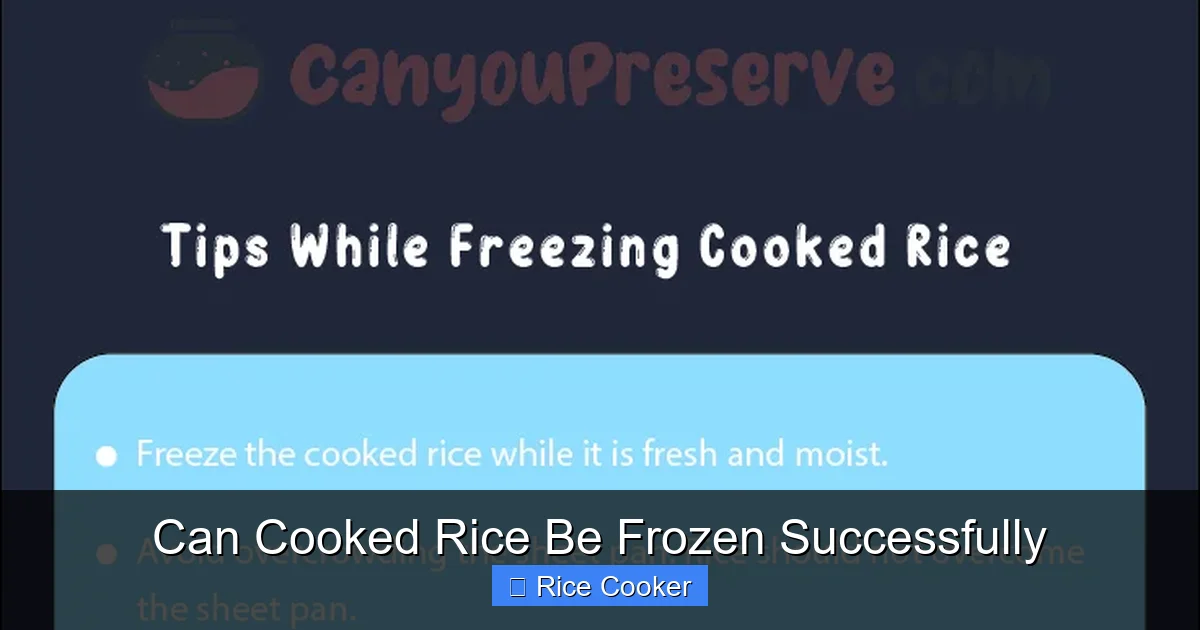 Can Cooked Rice Be Frozen Successfully