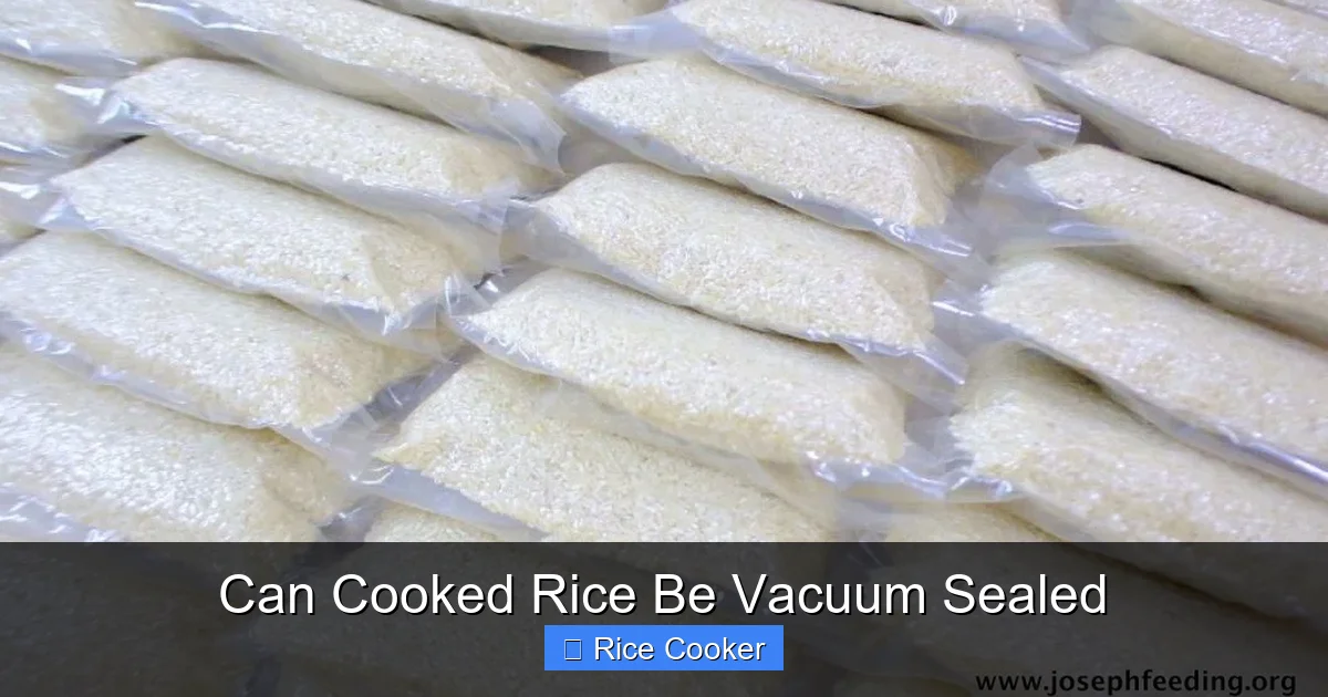 Can Cooked Rice Be Vacuum Sealed