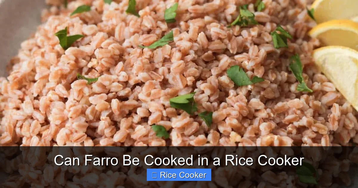 Can Farro Be Cooked in a Rice Cooker