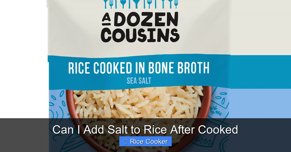 Can I Add Salt to Rice After Cooked