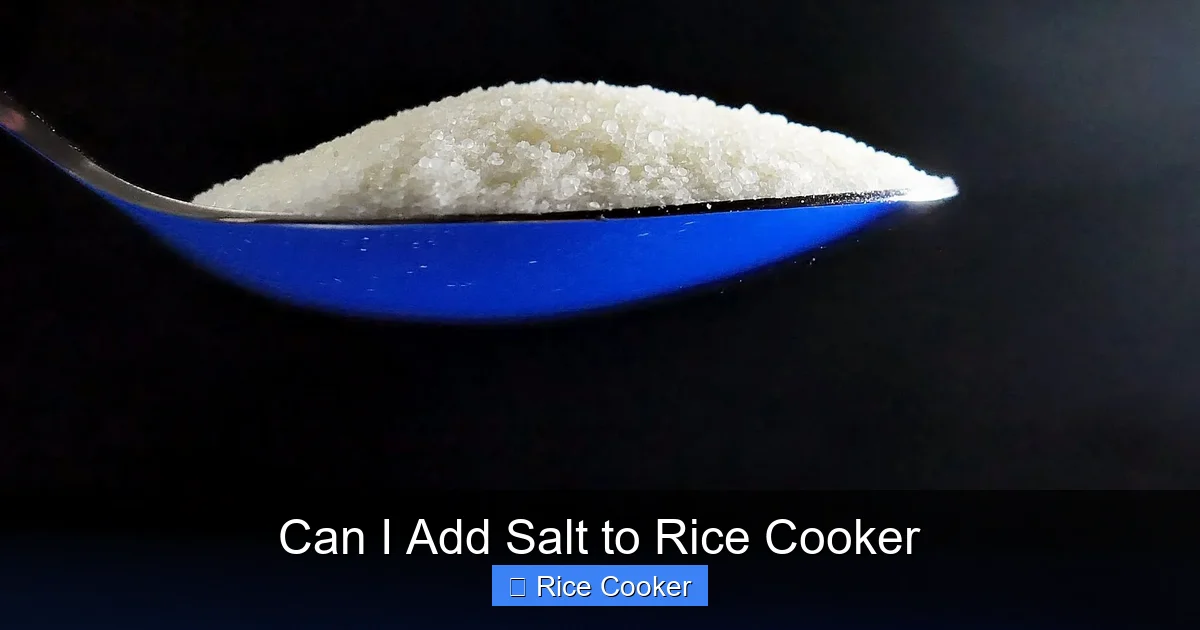 Can I Add Salt to Rice Cooker