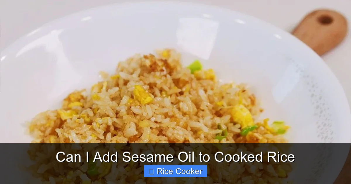 Can I Add Sesame Oil to Cooked Rice