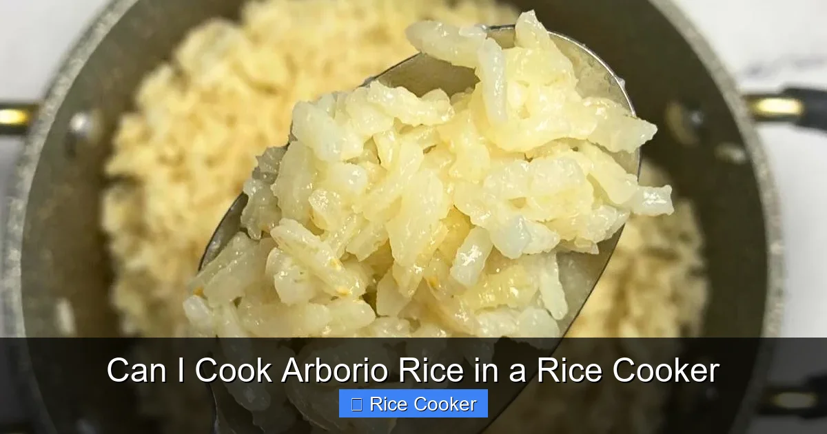 Can I Cook Arborio Rice in a Rice Cooker