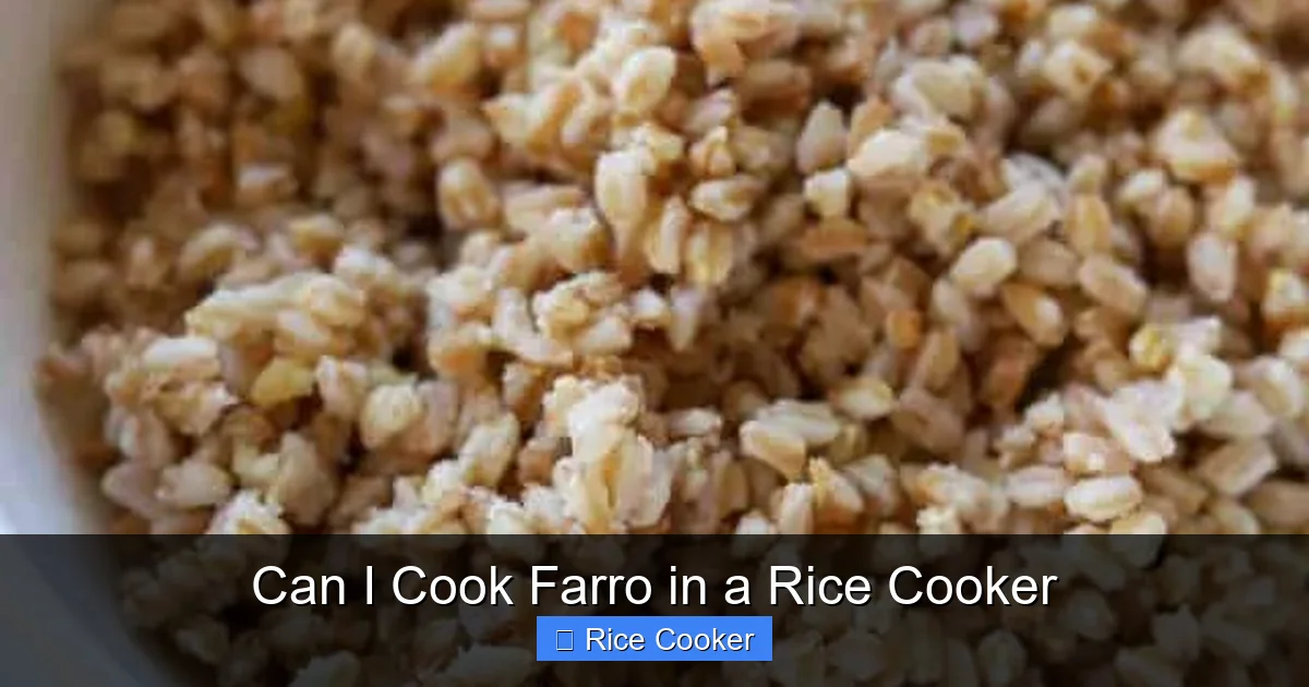 Can I Cook Farro in a Rice Cooker
