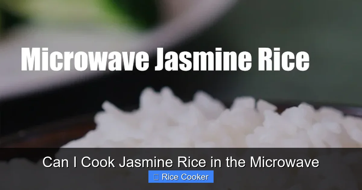 Can I Cook Jasmine Rice in the Microwave