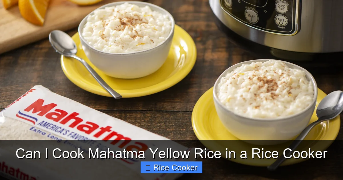 Can I Cook Mahatma Yellow Rice in a Rice Cooker