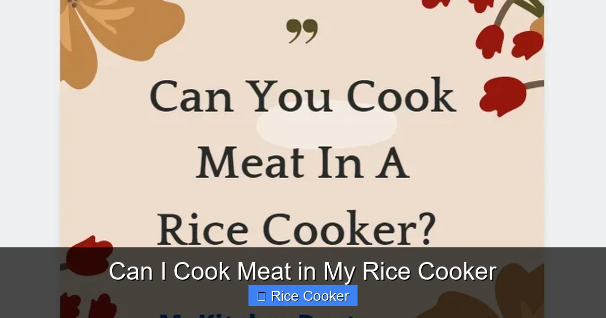 Can I Cook Meat in My Rice Cooker