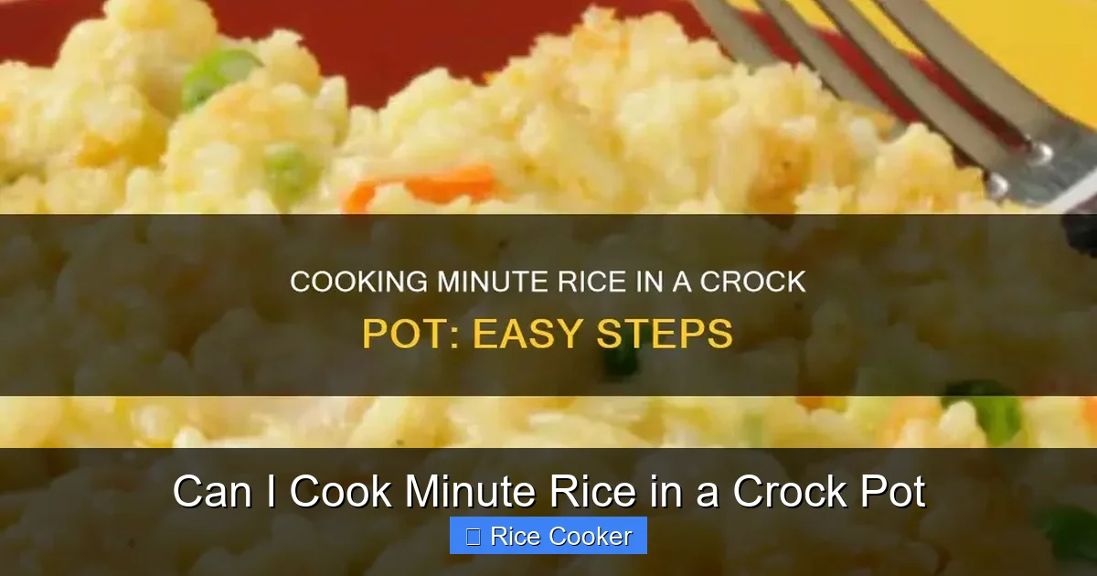 Can I Cook Minute Rice in a Crock Pot