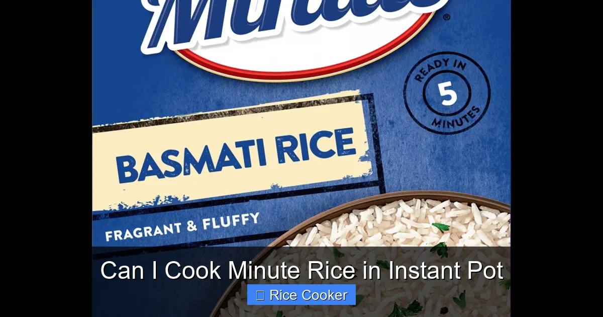 Can I Cook Minute Rice in Instant Pot