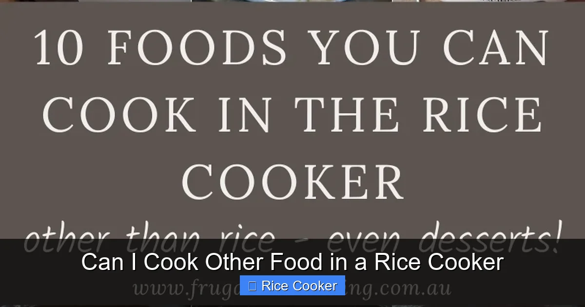 Can I Cook Other Food in a Rice Cooker