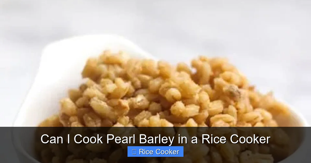 Can I Cook Pearl Barley in a Rice Cooker