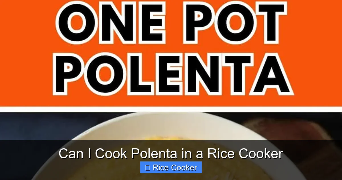 Can I Cook Polenta in a Rice Cooker