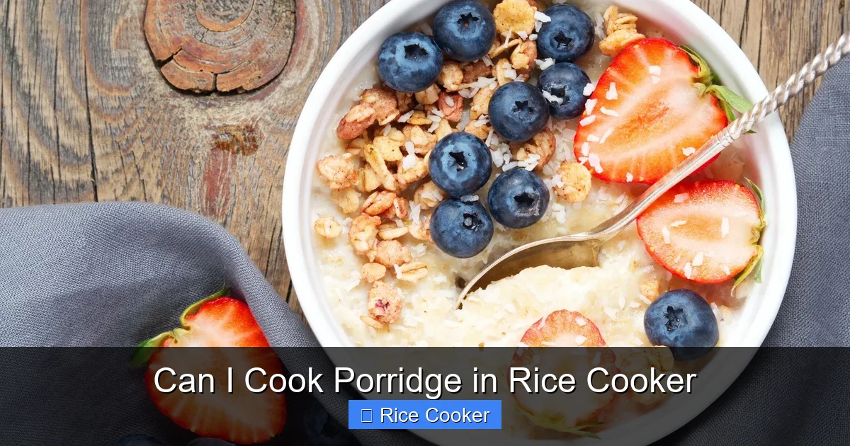 Can I Cook Porridge in Rice Cooker