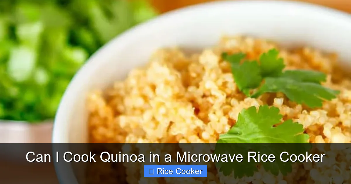 Can I Cook Quinoa in a Microwave Rice Cooker