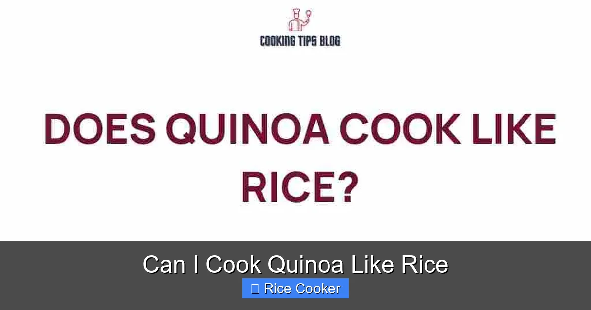 Can I Cook Quinoa Like Rice