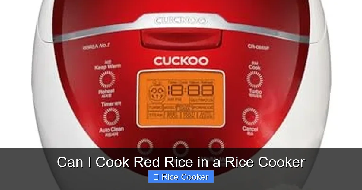 Can I Cook Red Rice in a Rice Cooker