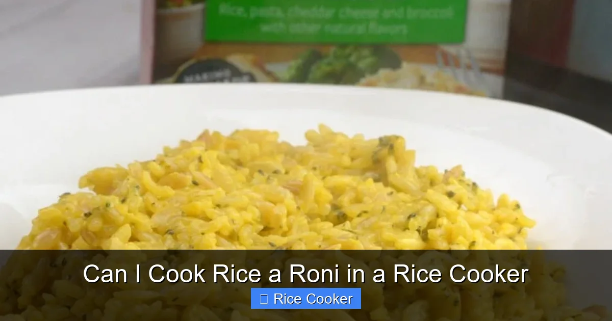 Can I Cook Rice a Roni in a Rice Cooker
