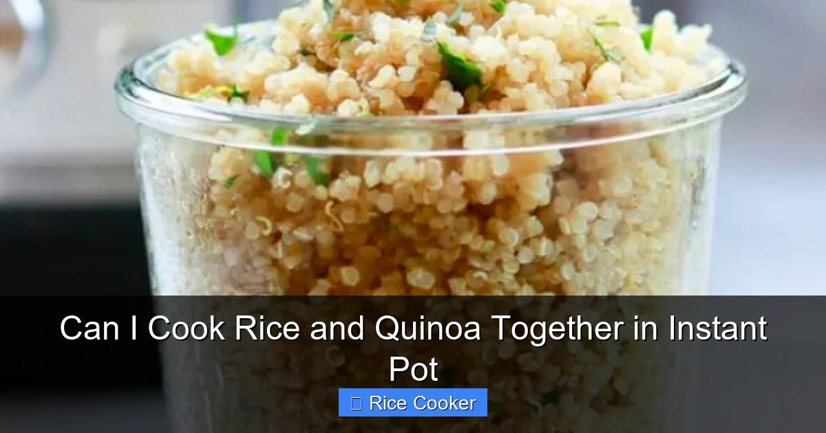Can I Cook Rice and Quinoa Together in Instant Pot