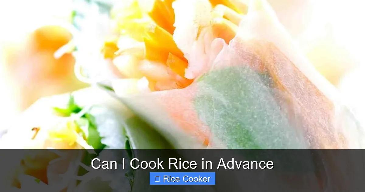 Can I Cook Rice in Advance