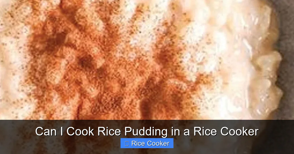 Can I Cook Rice Pudding in a Rice Cooker
