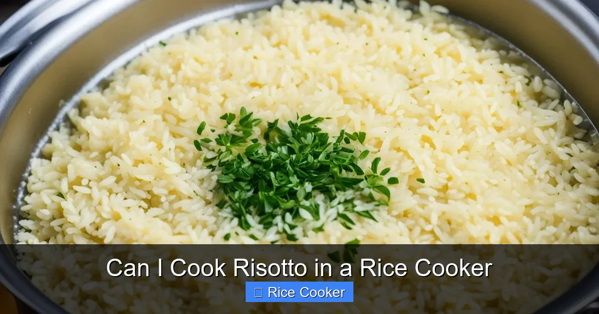Can I Cook Risotto in a Rice Cooker