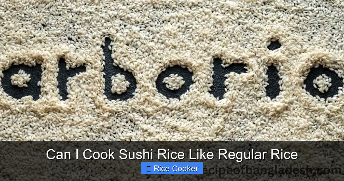 Can I Cook Sushi Rice Like Regular Rice