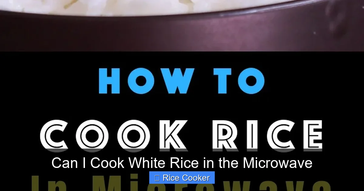 Can I Cook White Rice in the Microwave