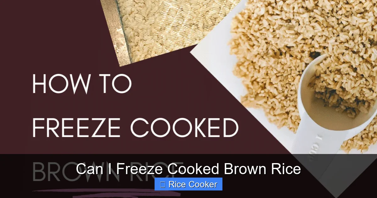 Can I Freeze Cooked Brown Rice
