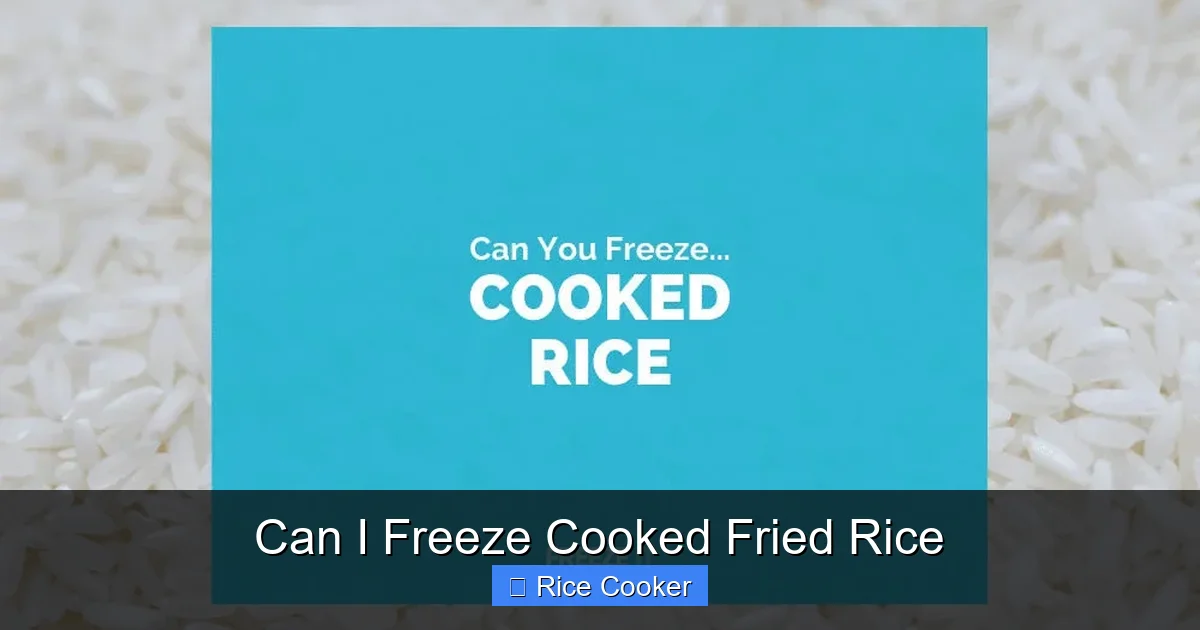 Can I Freeze Cooked Fried Rice
