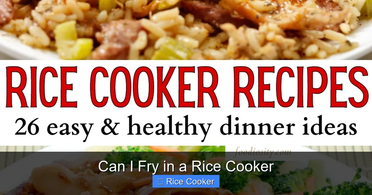 Can I Fry in a Rice Cooker