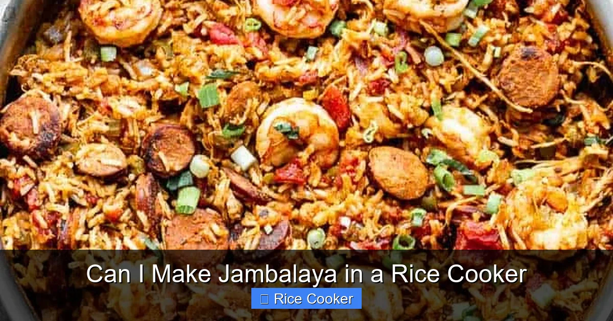 Can I Make Jambalaya in a Rice Cooker