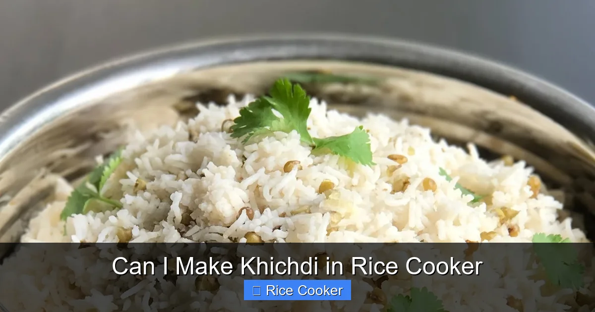 Can I Make Khichdi in Rice Cooker