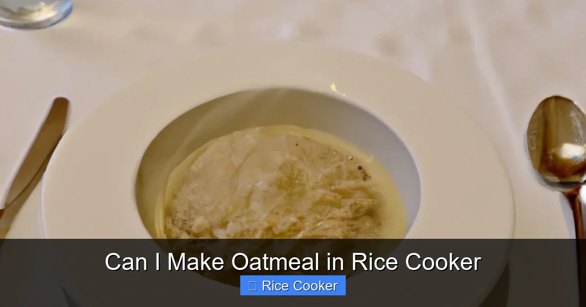 Can I Make Oatmeal in Rice Cooker