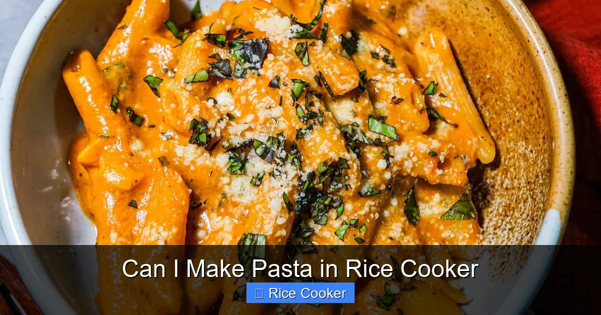 Can I Make Pasta in Rice Cooker