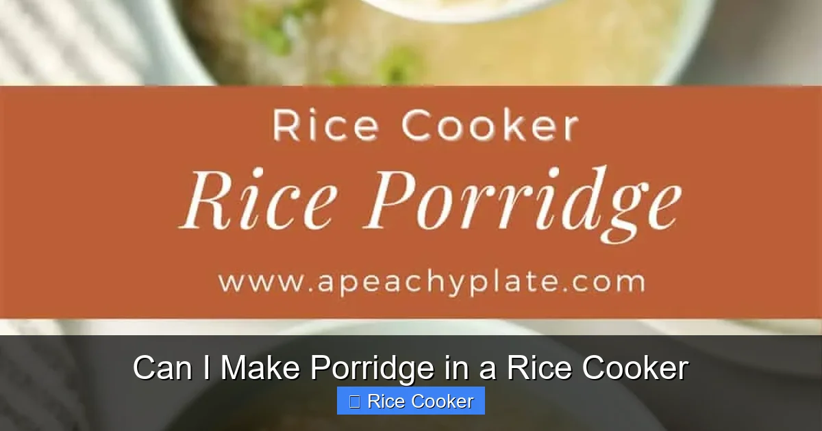 Can I Make Porridge in a Rice Cooker
