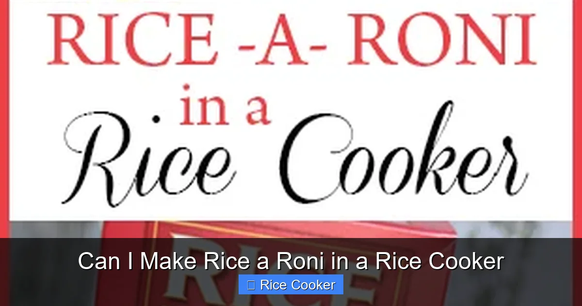 Can I Make Rice a Roni in a Rice Cooker