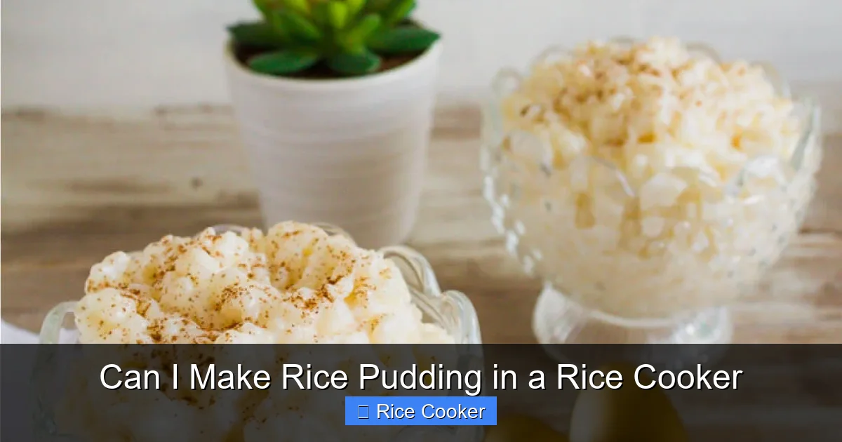 Can I Make Rice Pudding in a Rice Cooker