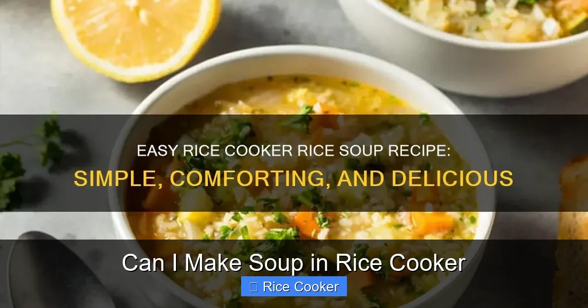 Can I Make Soup in Rice Cooker