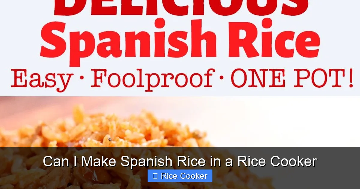 Can I Make Spanish Rice in a Rice Cooker