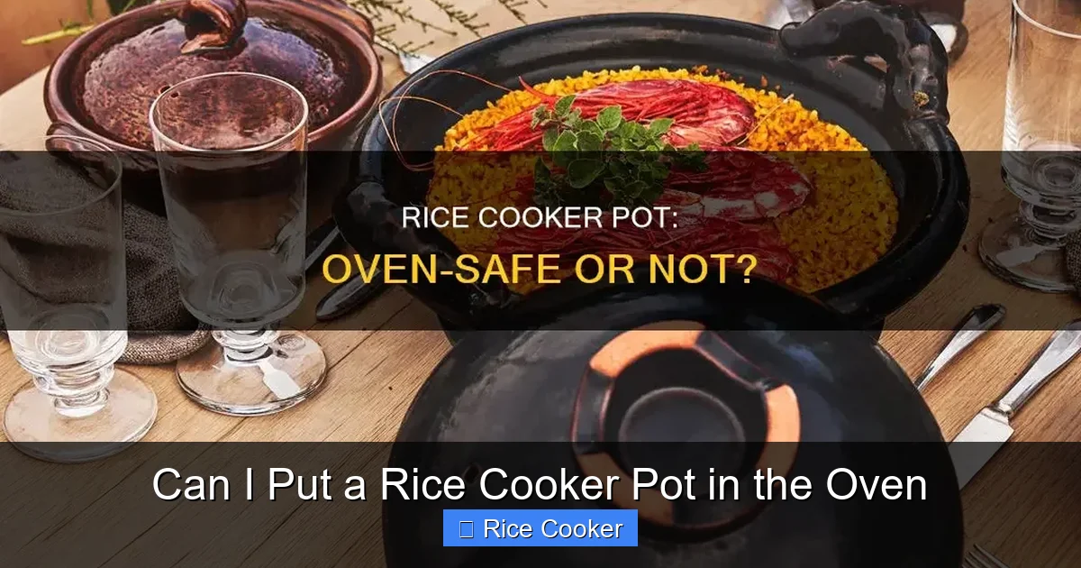 Can I Put a Rice Cooker Pot in the Oven