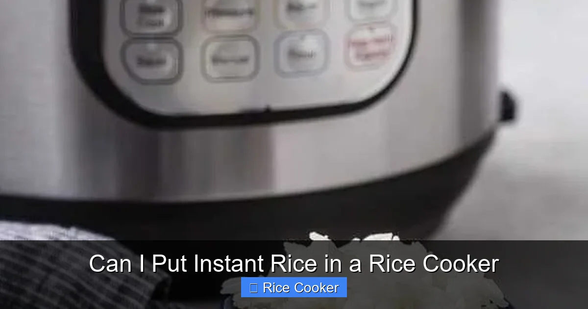Can I Put Instant Rice in a Rice Cooker