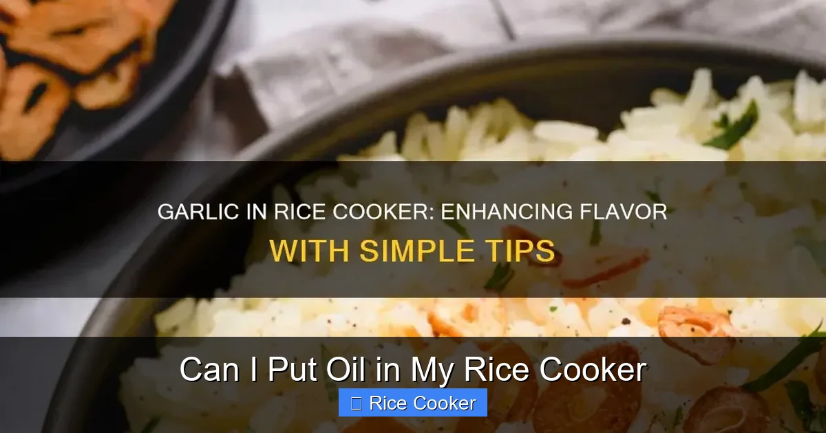 Can I Put Oil in My Rice Cooker