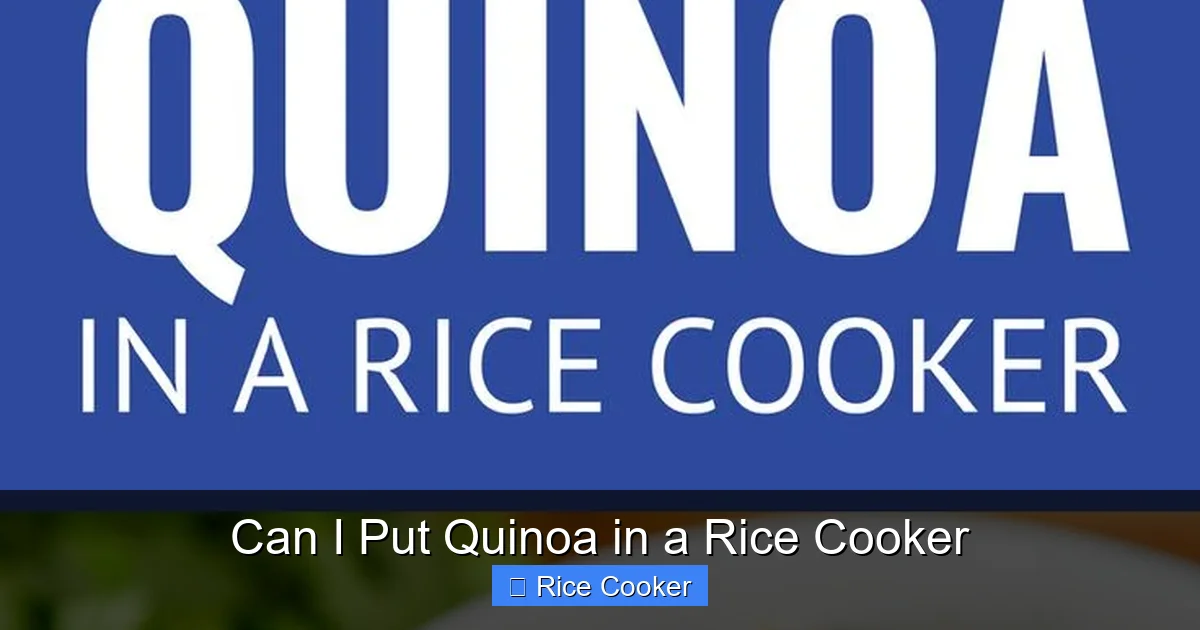 Can I Put Quinoa in a Rice Cooker