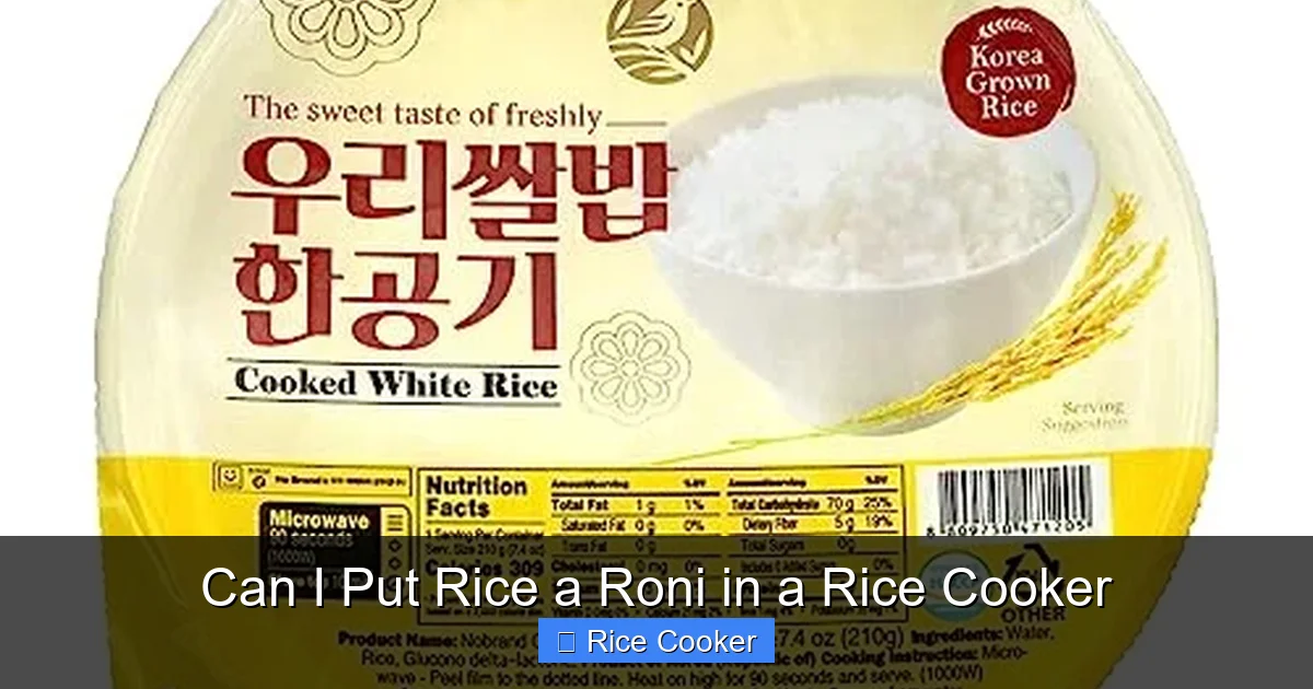 Can I Put Rice a Roni in a Rice Cooker