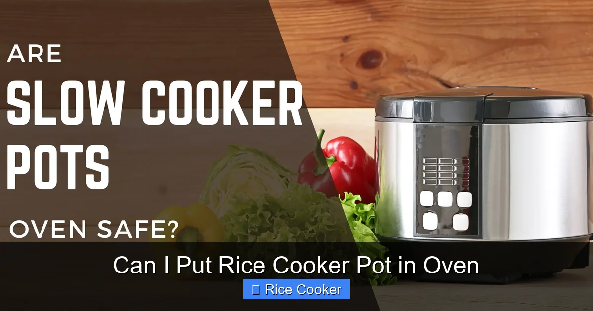 Can I Put Rice Cooker Pot in Oven