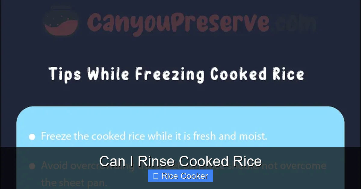 Can I Rinse Cooked Rice