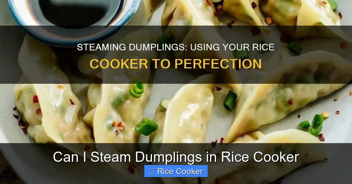 Can I Steam Dumplings in Rice Cooker