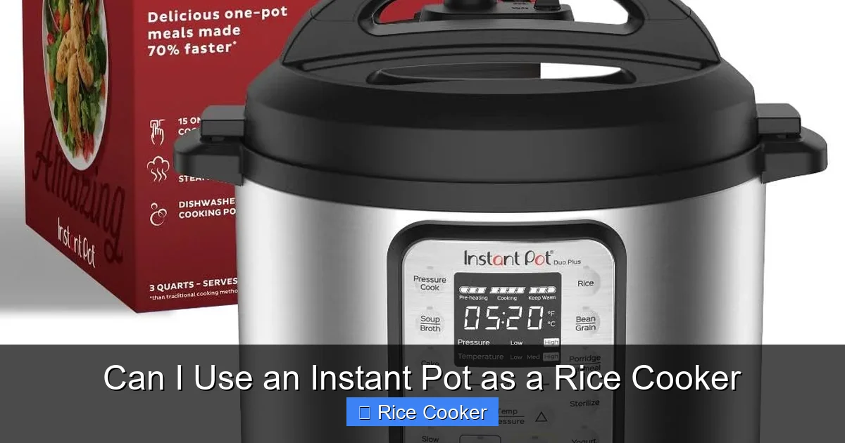 Can I Use an Instant Pot as a Rice Cooker