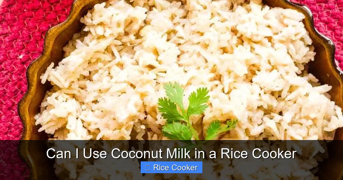 Can I Use Coconut Milk in a Rice Cooker