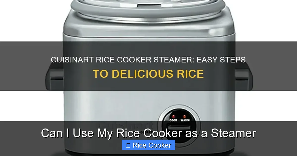 Can I Use My Rice Cooker as a Steamer